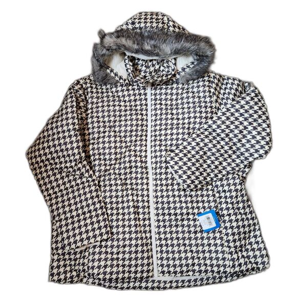Columbia Icy Heights II Down Jacket – Women’s 3X, Chalk Houndstooth, Unworn - Picture 1 of 11